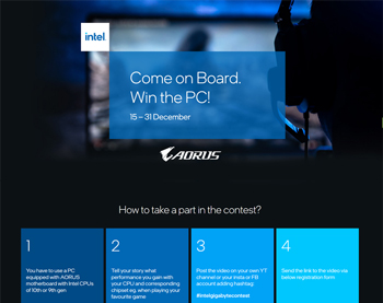 Intel enthusiast contest - landing page