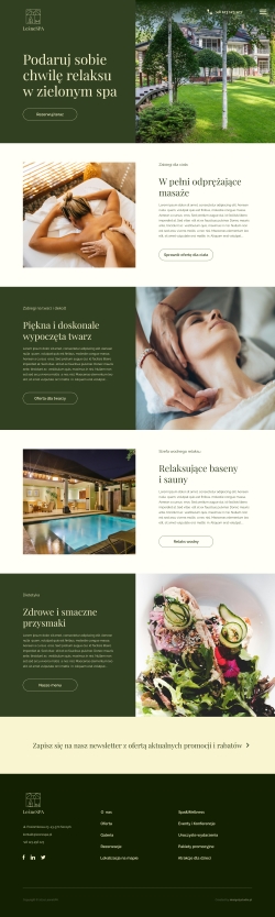 Website - projekt strony głównej dla hotelu spa